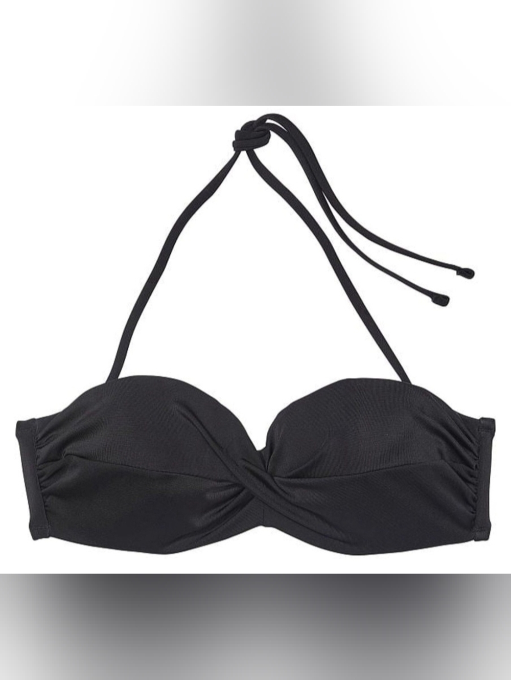 32A 32B 32C VS Swim Bandeau PushUp Bikini Top Black Tropical